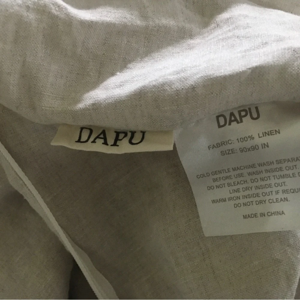 Dapu French linen Minimalist natural Duvet Cover Set with 2 shams